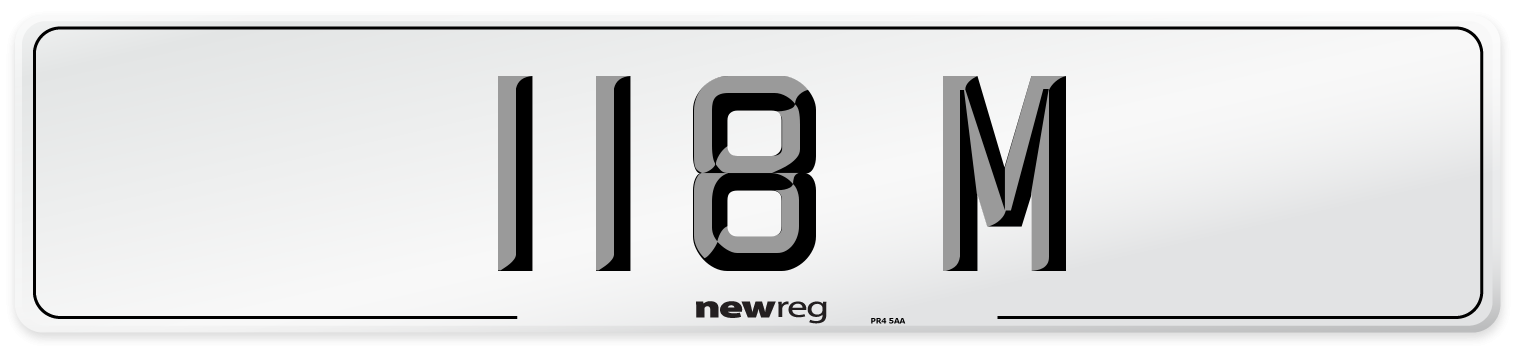 118 M Number Plate from New Reg